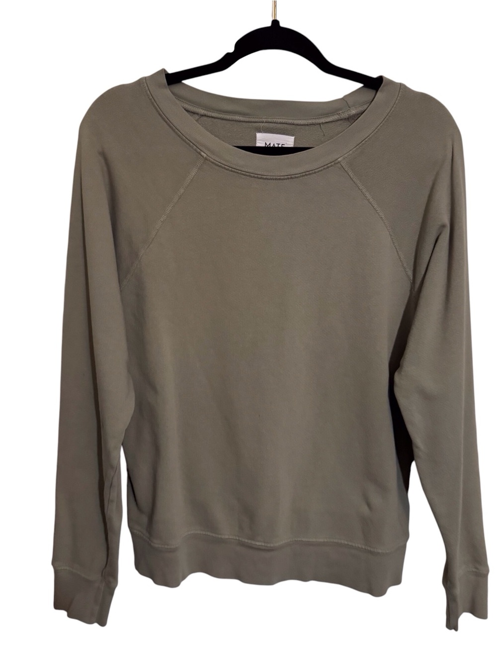 Mate The Label Size Medium Green Organic Cotton Sweater Lounge Casual Crew Neck